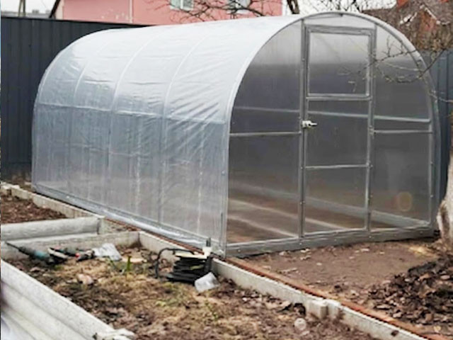Теплица 200x200x200см с пленкою 120 микрон, торец поликарбонат 4мм